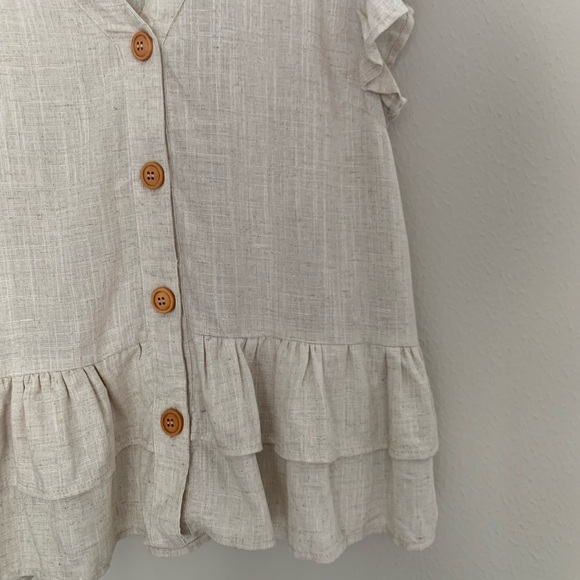 Modcloth Linen Ruffle Top - Picture 4 of 5